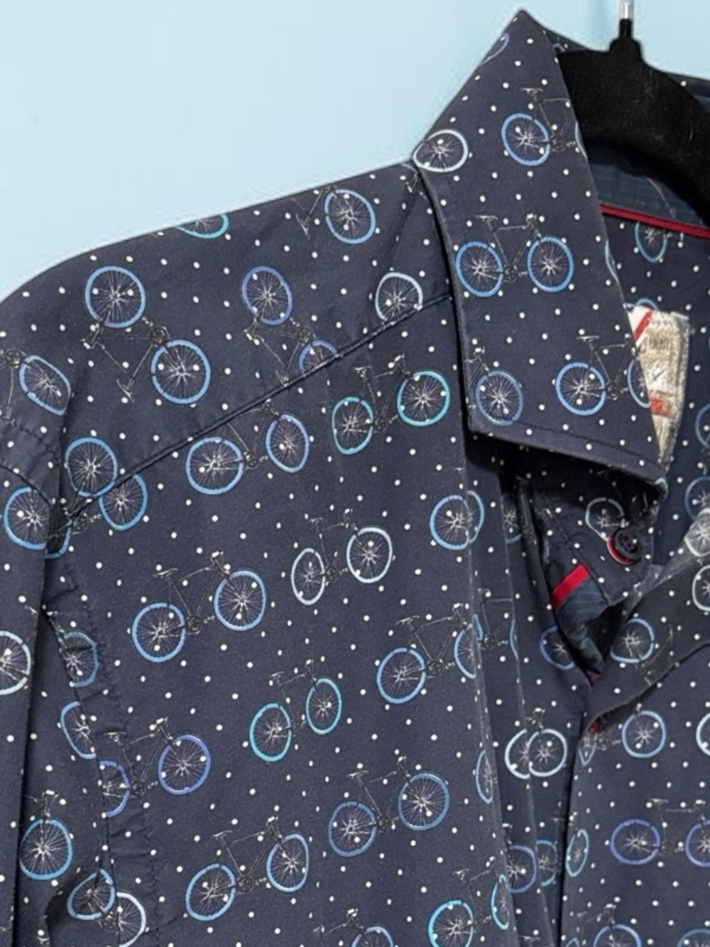 7 Downie St. (S) London Navy Bicycle Long Sleeve Sports Shirt